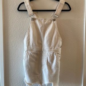 Free People Overall Denim Dress/Skirt in Cream, 100% Cotton